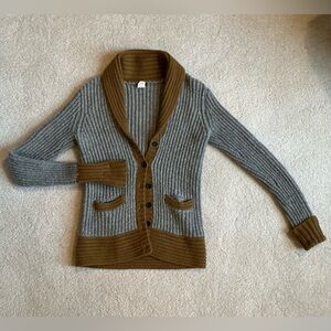 J. Crew Cardigan Gray and Brown Sweater S
